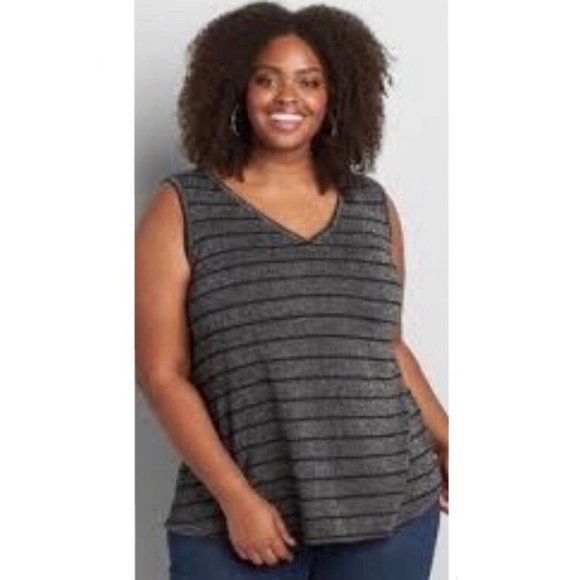 Lane Bryant Tops - Lane Bryant Metallic Knit  Swing Tank